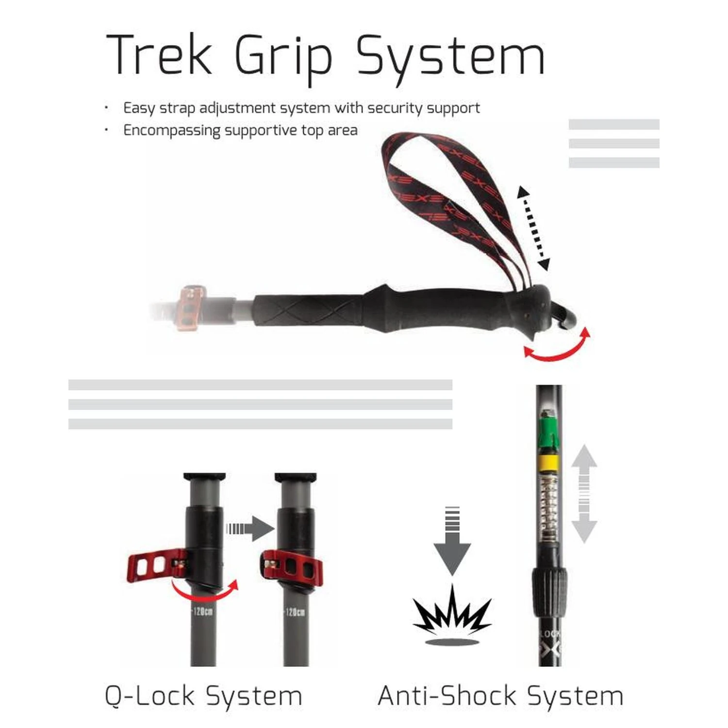 Exel Bâtons De Randonnée GIANT CARBON 100 Anti Choc 5 Exel Bâtons De Randonnée GIANT CARBON 100 Anti Choc – Image 5