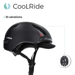 Casque Vélo Adulte Avec LED 52-58 Cm Multisport Noir Avec Visère Intégrée -Plein Air Fournitures Boutique casque velo adulte avec led 52 58 cm multisport noir avec visere integree 4