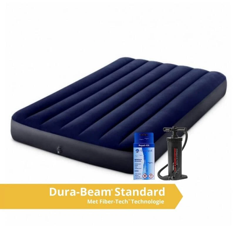 Intex Classic Downy - Lit Gonflable - 191x137x25cm - Compris Les Accessoires 1 Intex Classic Downy - Lit Gonflable - 191x137x25cm - Compris Les Accessoires