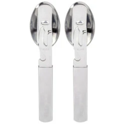 Couverts Camping Inox | Couteau, Cuillère, Fourchette, Ouvre-boîte | 2 Personnes
