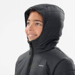 Quechua DOUDOUNE DE RANDONNÉE - HYBRIDE NOIRE - ENFANT 7-15 ANS -Plein Air Fournitures Boutique doudoune de randonnee hybride noire enfant 7 15 ans 3