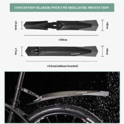 ROCKBROS Garde-boue De Vélo Garde-Boue VTT Avant Et Arrière Réglable En PP -Plein Air Fournitures Boutique garde boue de velo garde boue vtt avant et arriere reglable en pp 4