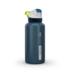 Quechua Gourde Alu 0,6L Avec Bouchon Instantané Et Pipette Pour La Randonnée