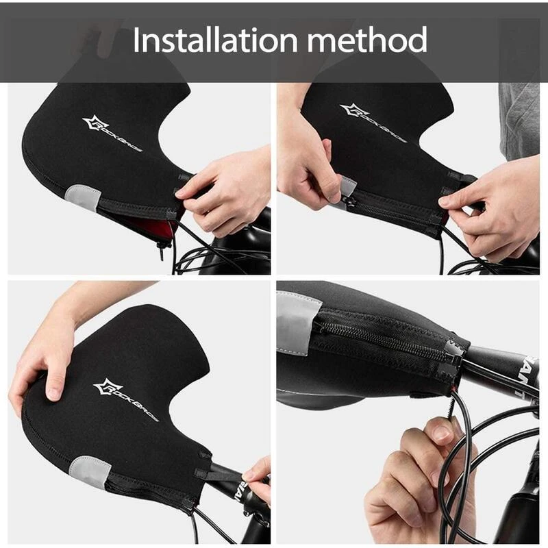 ROCKBROS Manchons Vélo De Guidon Thermique Polaire Gants De Guidon Hiver Impeméable 5 ROCKBROS Manchons Vélo De Guidon Thermique Polaire Gants De Guidon Hiver Impeméable – Image 5