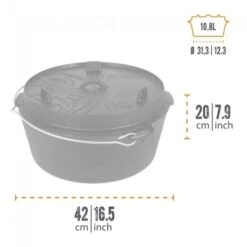 Petromax Dutch Oven FT12-12QT - Sans Pieds -Plein Air Fournitures Boutique petromax dutch oven ft12 12qt sans pieds 2