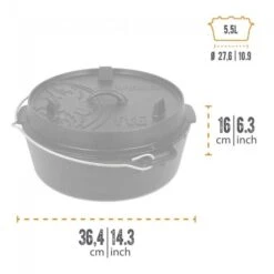 Petromax Dutch Oven FT6-6QT - Sans Pieds -Plein Air Fournitures Boutique petromax dutch oven ft6 6qt sans pieds 2