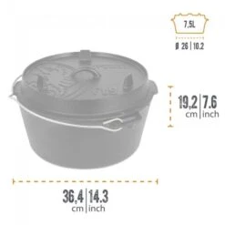 Petromax Dutch Oven FT9-9QT (Sans Pieds) Set - Poêle + Levier De Couvercle + -Plein Air Fournitures Boutique petromax dutch oven ft9 9qt sans pieds set poele levier de couvercle 2