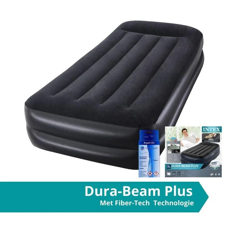 Intex Pillow Rest Raised Twin - Lit Gonflable - 191x99x42cm - Compris Les Accessoires 1 Intex Pillow Rest Raised Twin - Lit Gonflable - 191x99x42cm - Compris Les Accessoires
