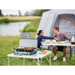 Campingaz Réchaud De Camping à Gaz 2 Feux Camp & Grill - Plancha, Grill Et Wok -Plein Air Fournitures Boutique rechaud de camping a gaz 2 feux camp and grill plancha grill et wok 8