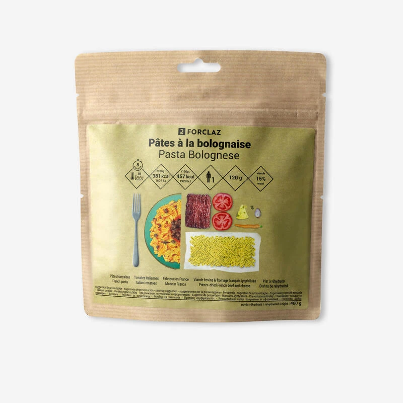 Repas Déshydraté Lyophilisé - Pâtes à La Bolognaise - 120g 1 Repas Déshydraté Lyophilisé - Pâtes à La Bolognaise - 120g