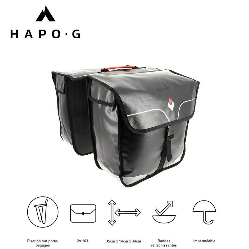 Sacoche Vélo Porte Bagage étanche 32L Noir - Vélo électrique, VTT, VTC - HAPO-G 5 Sacoche Vélo Porte Bagage étanche 32L Noir - Vélo électrique, VTT, VTC - HAPO-G – Image 5