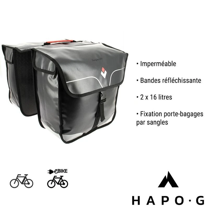 Sacoche Vélo Porte Bagage étanche 32L Noir - Vélo électrique, VTT, VTC - HAPO-G 7 Sacoche Vélo Porte Bagage étanche 32L Noir - Vélo électrique, VTT, VTC - HAPO-G – Image 7