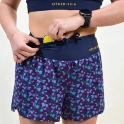 Short Course à Pied Femme Bleu Floral Ecoresponsable -Plein Air Fournitures Boutique short course a pied femme bleu floral ecoresponsable 2