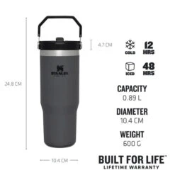 Stanley The IceFlow™ Flip Straw Tumbler - 0.89L / 30oz - Charbon 7 Stanley The IceFlow™ Flip Straw Tumbler - 0.89L / 30oz - Charbon -Plein Air Fournitures Boutique stanley the iceflow flip straw tumbler 089l 30oz charbon 2