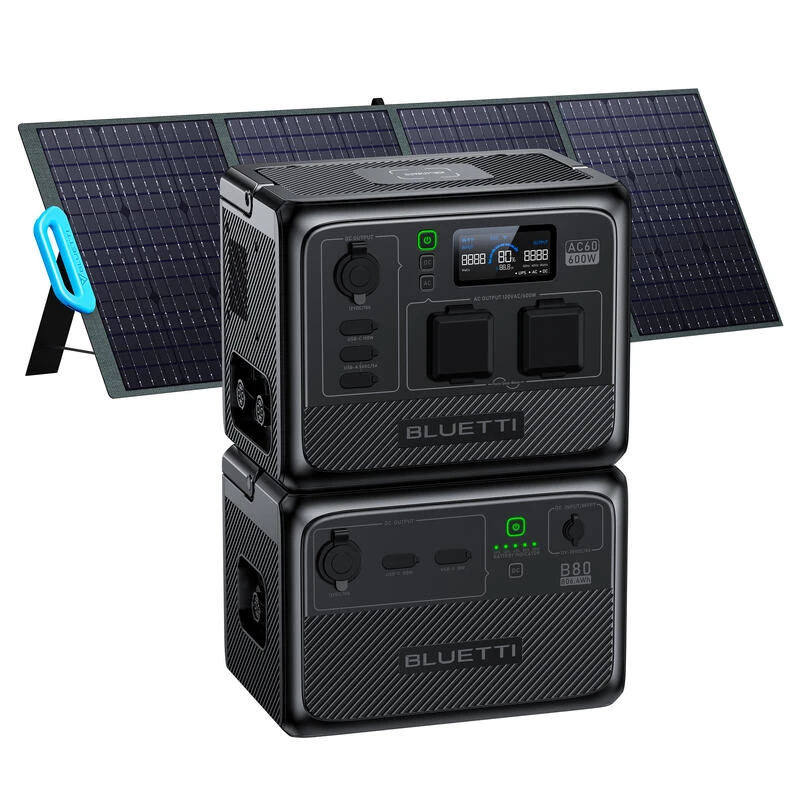 Station Électrique Portable BLUETTI AC60+B80+PV200,IP65 Générateur Solaire 1 Station Électrique Portable BLUETTI AC60+B80+PV200,IP65 Générateur Solaire