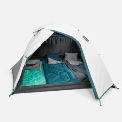 Quechua Tente De Camping - MH100 - 3 Places - Fresh & Black -Plein Air Fournitures Boutique tente de camping mh100 3 places fresh and black 4
