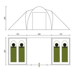 Tente Dôme Hammerfest 4 Sleeper Protect - Sol Cousu - 4 Pers - 2 Cabines Noires -Plein Air Fournitures Boutique tente dome hammerfest 4 sleeper protect sol cousu 4 pers 2 cabines noires 6