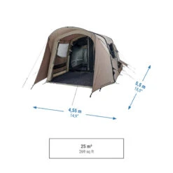 Quechua Tente Gonflable De Camping - AirSeconds 4.2 Polycoton - 4 Personnes - 2 Chambres -Plein Air Fournitures Boutique tente gonflable de camping airseconds 42 polycoton 4 personnes 2 chambres 2