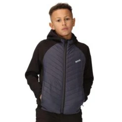 Regatta Veste Matelassée KIELDER HYBRID Enfant (Noir / Gris Phoque) -Plein Air Fournitures Boutique veste matelassee kielder hybrid enfant noir gris phoque 3