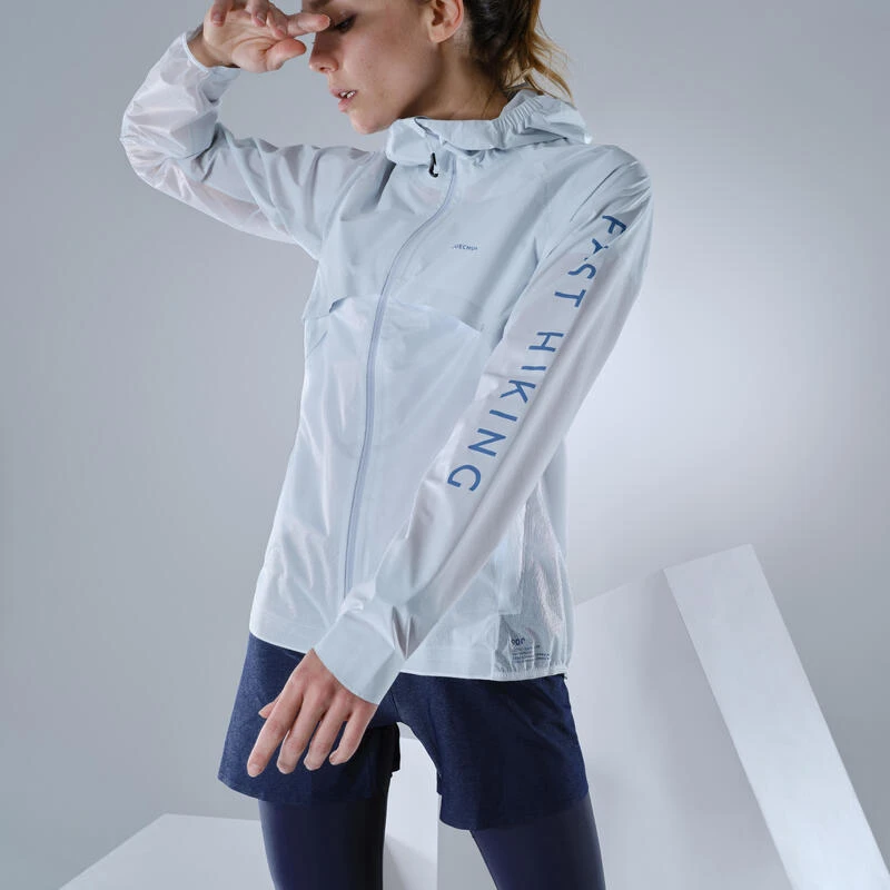 Quechua Veste Ultra Légère Hybride De Randonnée Rapide FH900 Femme Grise. 5 Quechua Veste Ultra Légère Hybride De Randonnée Rapide FH900 Femme Grise. – Image 5
